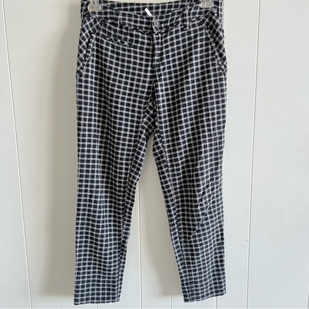 Free People cotton plaid pants